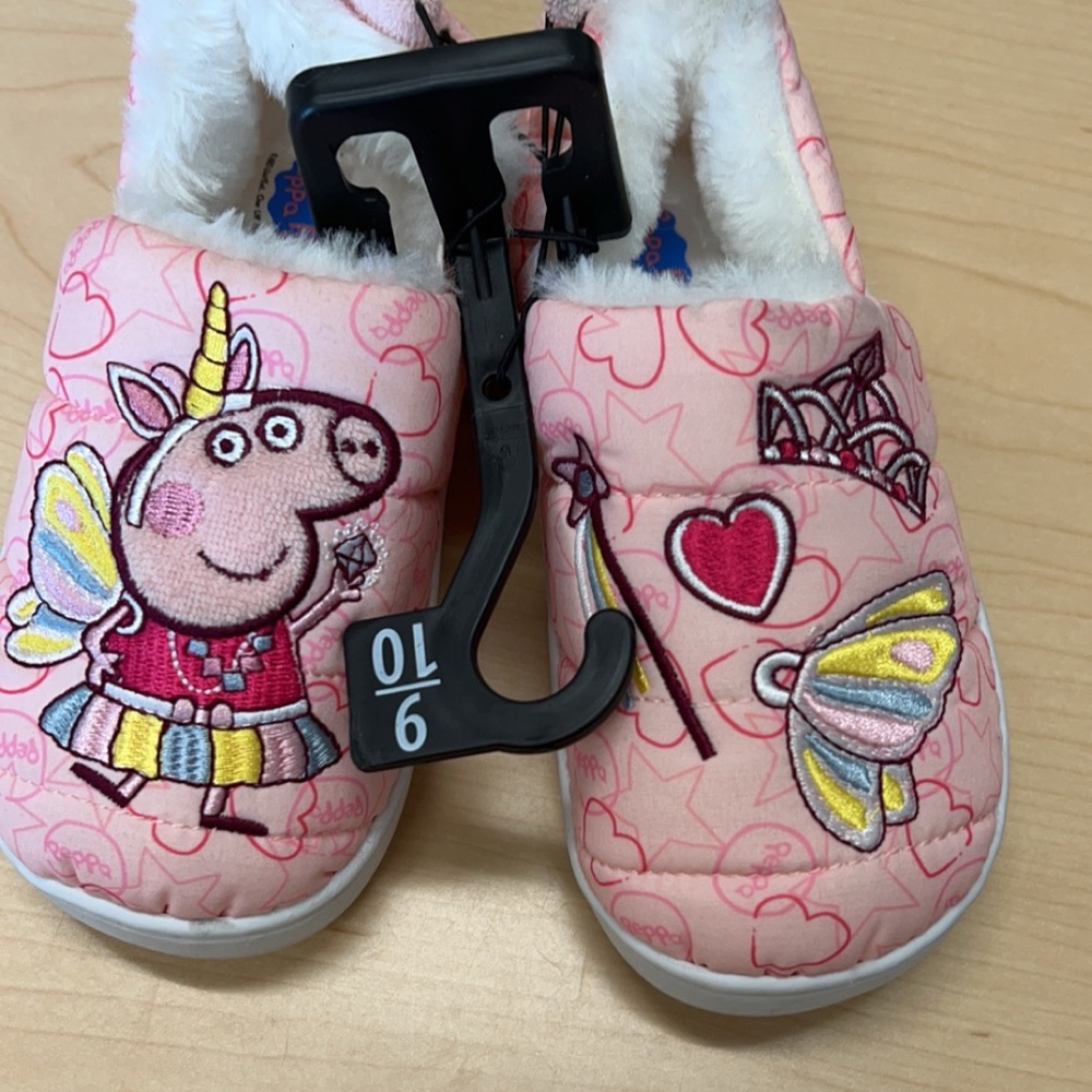 Peppa Pig Toddler Pink Slippers, size 9/10